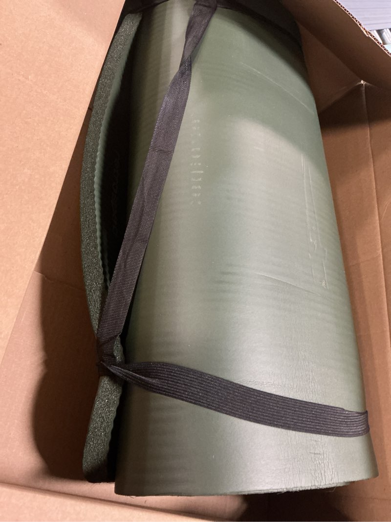 Condition photo showing Good Condition for retrospec solana yoga mat 1" thick w/nylon strap for men & women - non slip exercise mat for home yoga, pilates, stretching, floor & fitness workouts wild spruce 1 inch