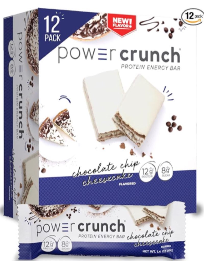 BNRG Power Crunch Protein Energy Bar, Chocolate Chip Cheesecake, 12 Bars, 1.4 oz (40 g)((Best By/AUG/20/2026))