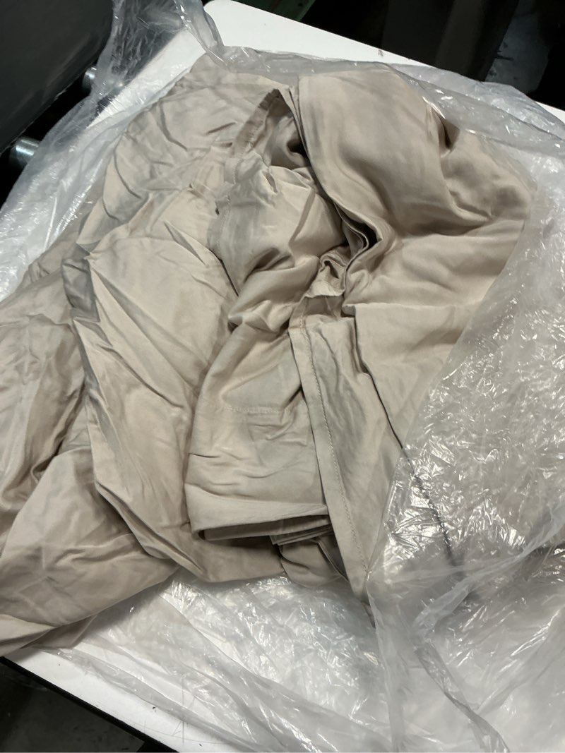 Condition photo showing As Is for quince bamboo sheet set of 2 pieces , king, sand