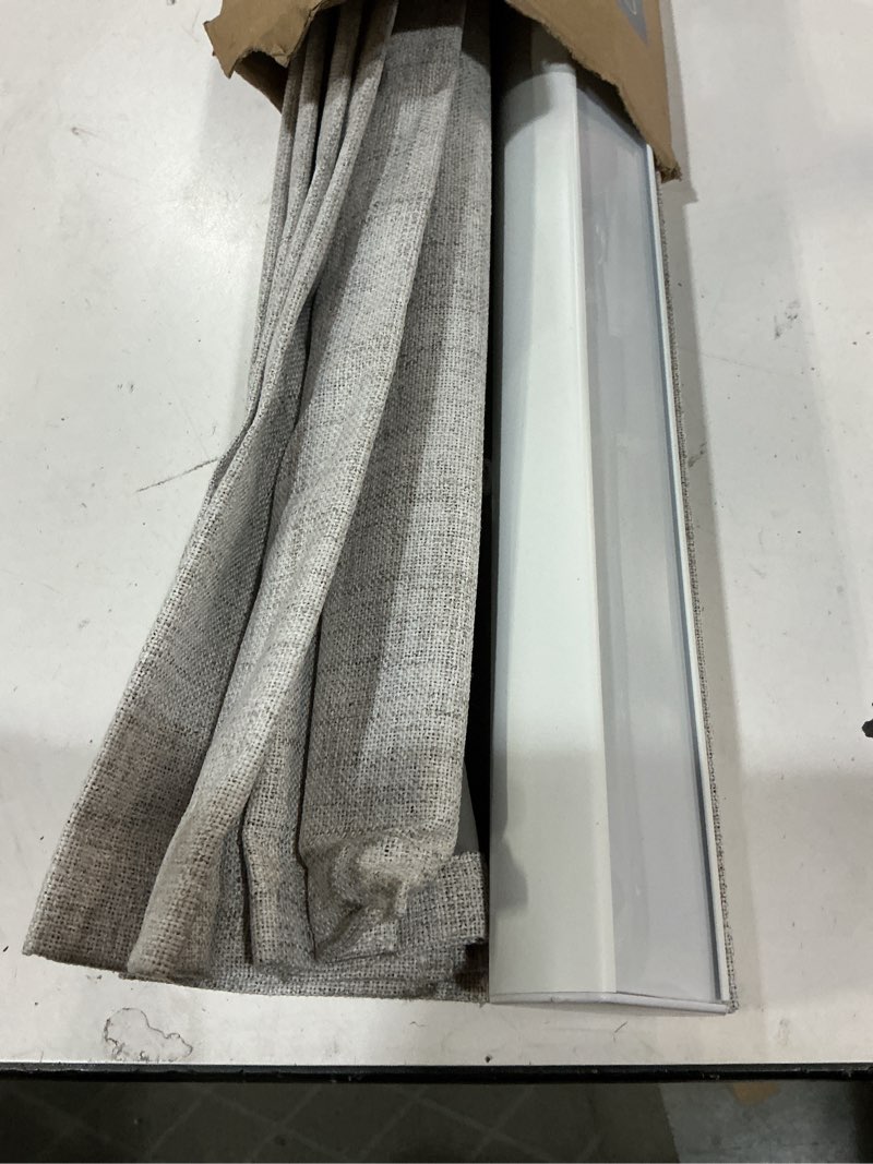 Condition photo showing As Is for joydeco cordless roman shades, linen fabric window blinds, thermal insulated blackout blinds, room darkening shades for indoor windows, easy to install, 36" w×75" h, greyish white greyish white 36"w x 75"h