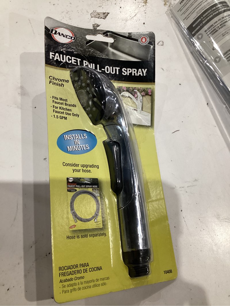 Condition photo showing As Is for danco for universal silver chrome kitchen pullout sprayer
