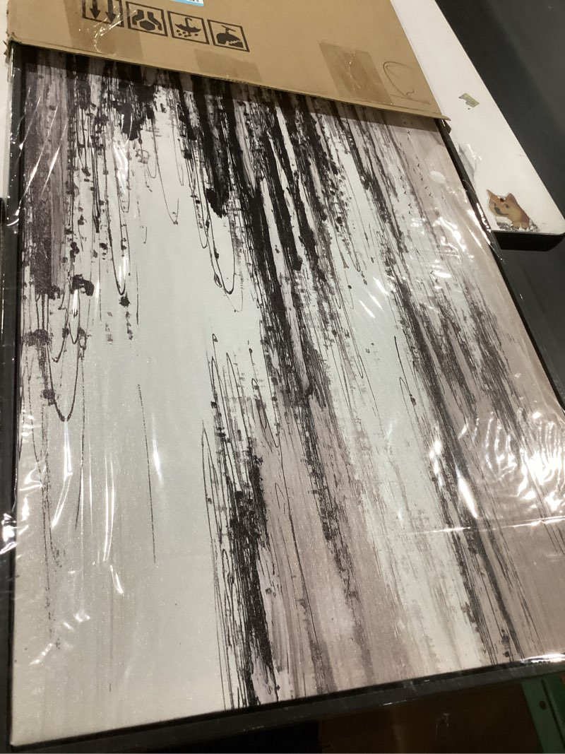 Condition photo showing New/Like New for XIGUANGART Abstract Wall Art for Living Room Large Framed Black and white Canvas Print Minimalist Ocean Sunset Landscape Pictures Inspiration Modern Painting For Bedroom Office Home Wall Decor 20x40 40"L x 20"W Abstract Painting Black Framed