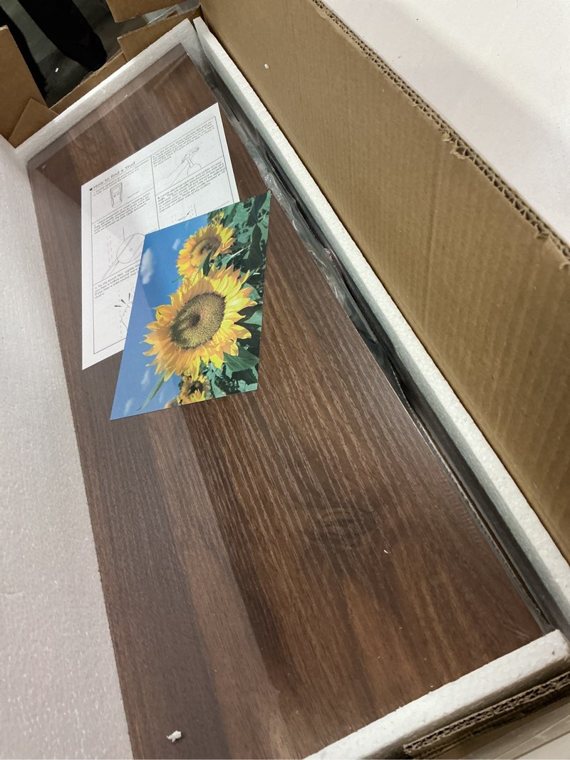 Condition photo showing New/Like New for Floating Shelves for Wall, 24 Inch Floating Shelves Set of 2, Wall Mounted Rustic Wood Shelf for Bathroom, Living Room, Bedroom and Kitchen, Hanging Shelf for Storage, Books, Home Decor, Walnut Walnut 24 Inch, Set of 2