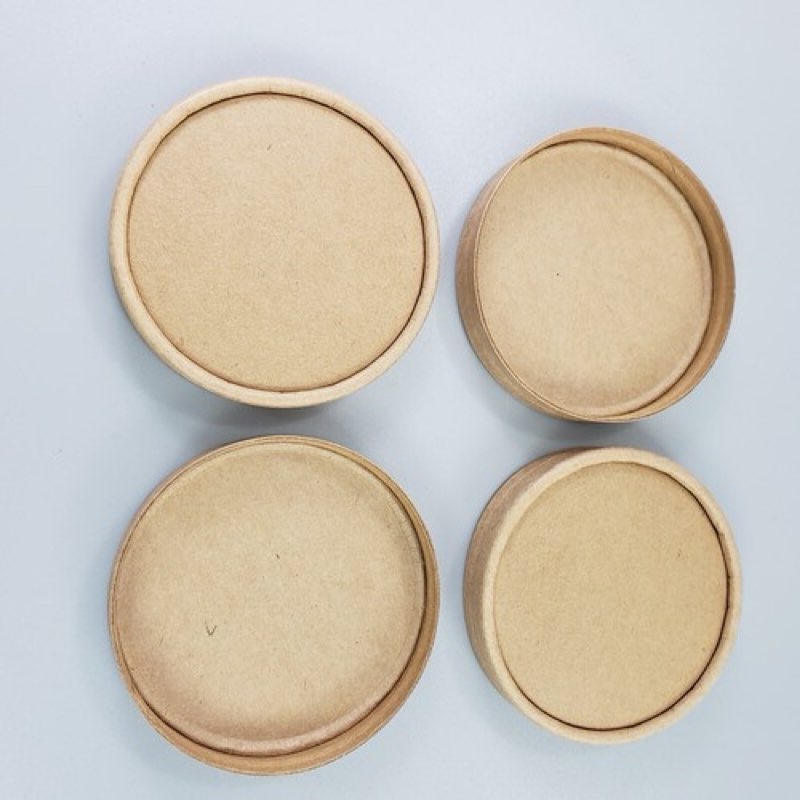 Coppetta Round Kraft Paper To Go Cup Lid - Fits 4 oz - 100 count - Restaurantware