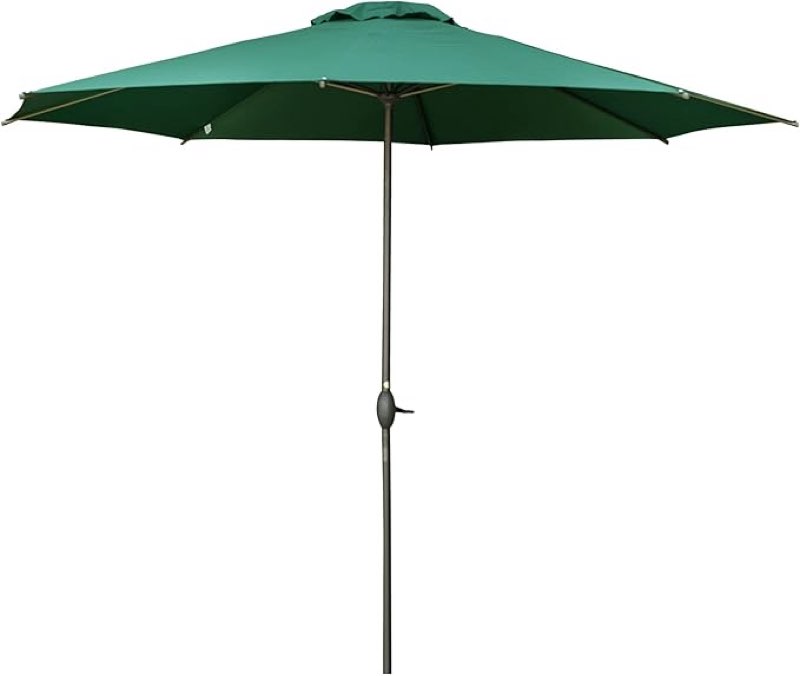 abba patio patio umbrella market outdoor table umbrella with auto tilt and crank for garden, lawn, deck, backyard & pool, 8 sturdy steel ribs,