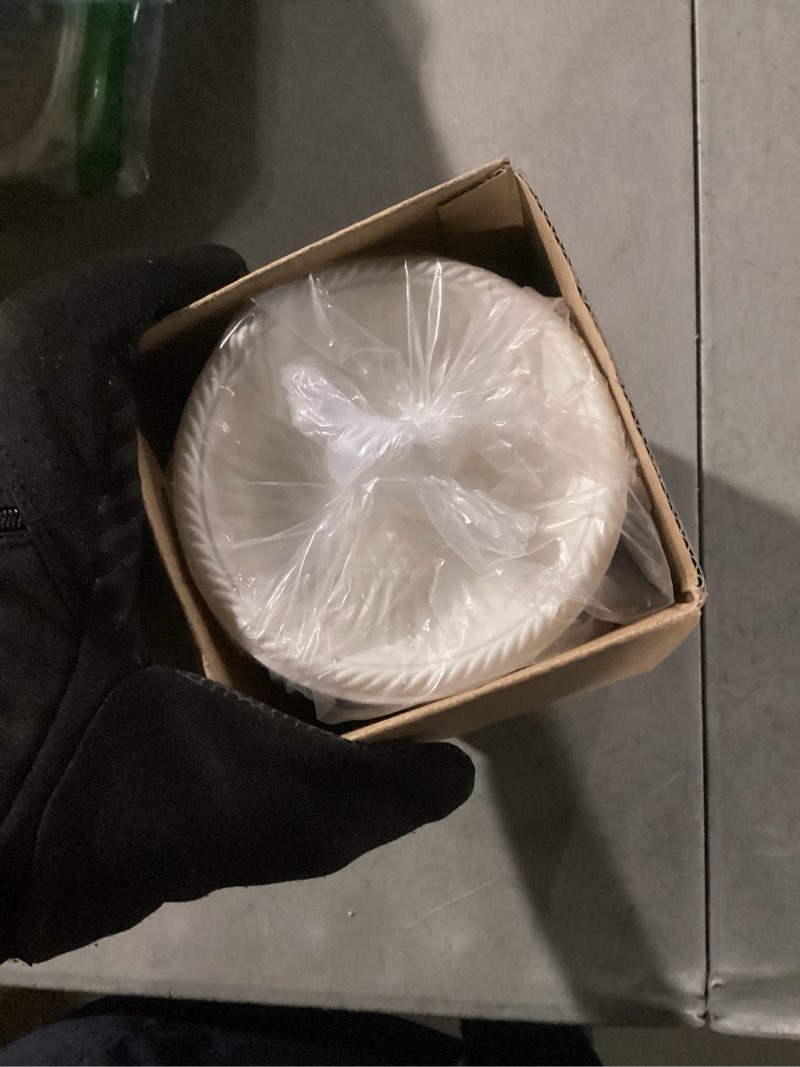 Condition photo showing New/Like New for Bokon 100 Count 4 Inch Small Paper Plates Heavy Duty Round Paper Starch Disposable Plates Mini Party Bowls Bulk for Dessert, Cake, Appetizer, Dinner(White)