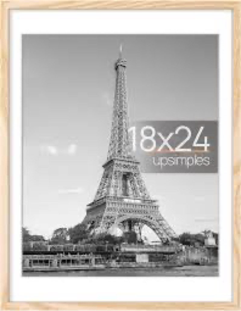 upsimples 18x24 Picture Frame, Display Pictures 16x20 with Mat or 18 x 24 Without, Wall Hanging Post