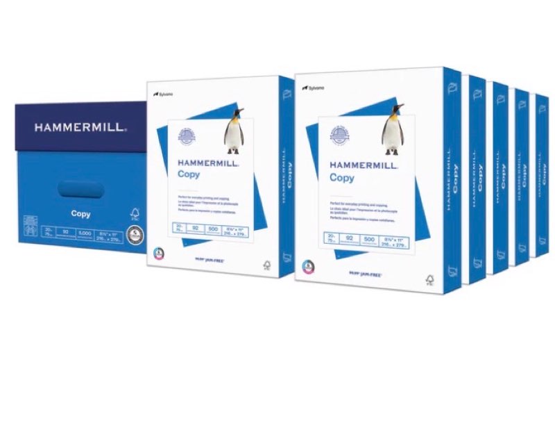 Hammermill Paper, Copy Paper Poly Wrap, 20lb, 8.5 x 11, Letter, 92 Bright, 2400 Sheets / 6 Ream Case (150200C