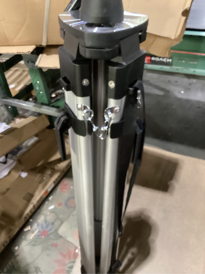 Condition photo showing New/Like New for Spectra Precision 2162 Heavy-Duty Elevating Aluminum Tripod with 5/8-11 Flat Head, 52–91 in Range, Shoulder Strap, Stable Support for Lasers & Survey Equipment