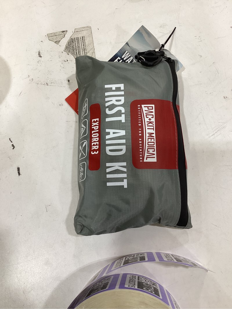 Condition photo showing New/Like New for pac-kit watertight explorer 3 first aid kit for hiking, camping and outdoor activities, 103 pieces large