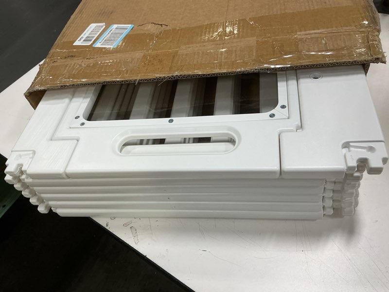 Condition photo showing Good Condition for Clear Acrylic Dog Fence Pet Playpen Puppy Cat Small Play Pen Indoor Outdoor Whelping Box for Dogs with Gate (4 Plastic Panels+2 Transparent Panels) 4 HDPE Panels+2 Acrylic Panels