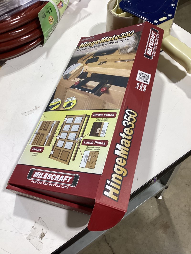 Condition photo showing As Is for milescraft milescraft 1226 hinge jig - self clamping door hinge jig - door hinge mortiser -