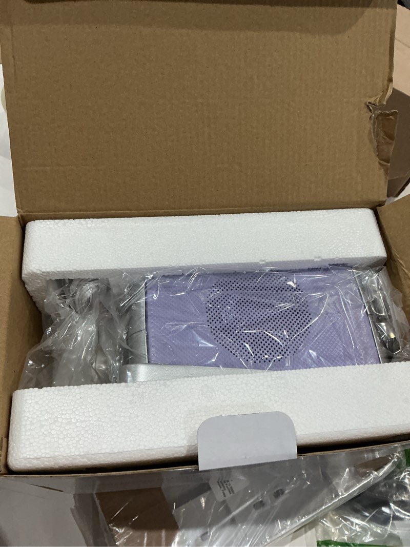 Condition photo showing As Is for jensen cd-660 portable stereo cd player boombox with bluetooth | fm radio | usb | aux-in headphone jack | cd-r/rw mp3 playback | (lavender purple) lilac purple
