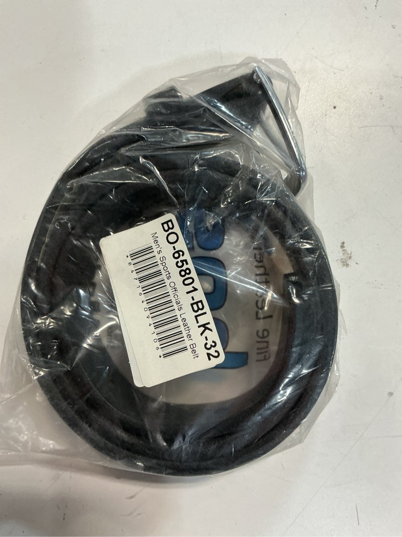 Condition photo showing New/Like New for boston leather men's leather 1 1/4 inch sports officials belt, 32, black