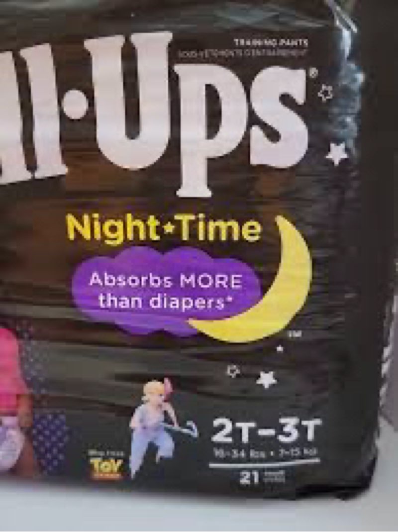 Huggies Pull Ups Night-Time 30 Count Diapers. Size: 2T-3T