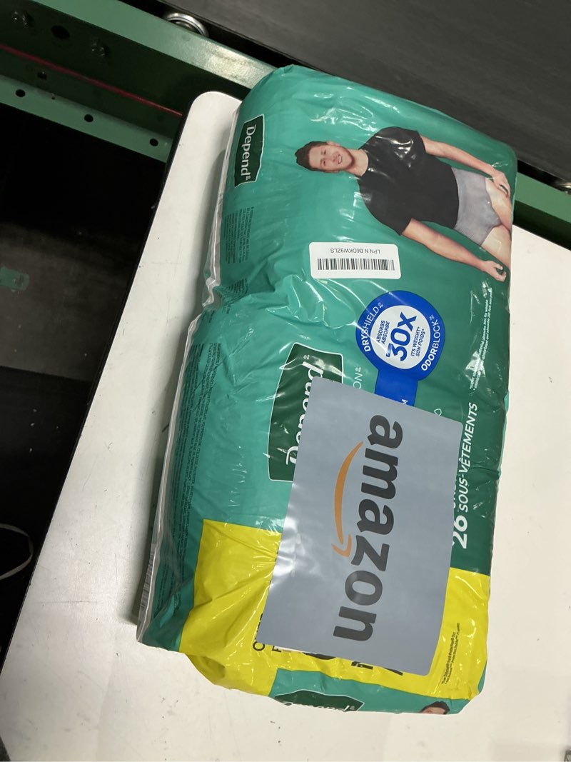 Condition photo showing Good Condition for Depend Fresh Protection Adult Diapers, Incontinence Underwear for Men, Disposable, Maximum, Extra-Large, Grey, 26 Count, Packaging May Vary X-Large 26