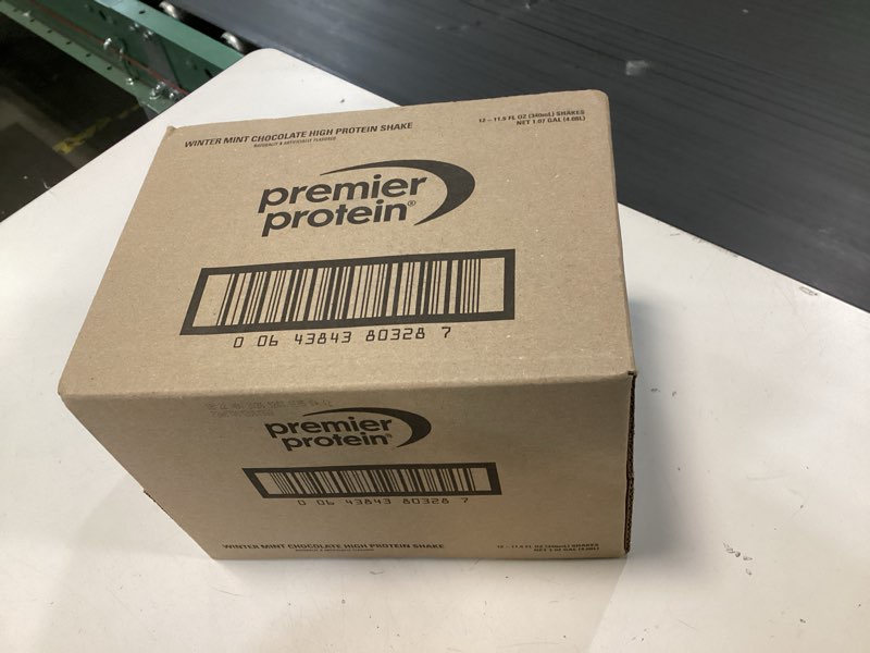 Condition photo showing New/Like New for Premier Protein Shake, Limited Edition, Winter Mint Chocolate, 30g Protein, No Added Sugar, 24 Vitamins & Minerals to Support Immune Health, 11.5 fl oz, 12 Pack Limited Edition: Winter Mint Chocolate 11.5 Fl Oz (Pack of 12)