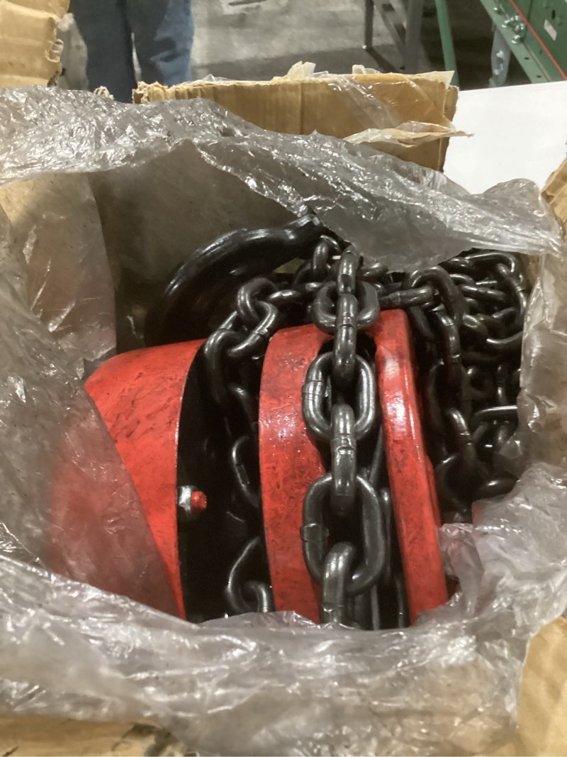 Condition photo showing As Is for Big Red Lifts, Hoists and Stands 3-Ton Chain Block TR9030