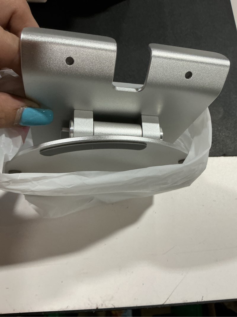 Condition photo showing Good Condition for omoton t6 swivel tablet stand for ipad with 360 rotating base, foldable adjustable holder for drawing, compatible with ipad pro/air/mini and more, silver