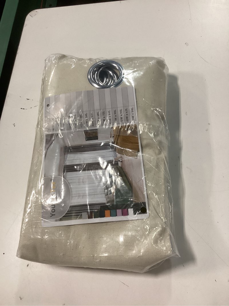 Condition photo showing New/Like New for youngstex linen 100% blackout curtains 63 inch length for bedroom, full room darkening thermal insulated short window drapes with grommet heat blocking for living room, 2 panels, 38 x 63 inch 38"w x 63"l (pack of 2) linen