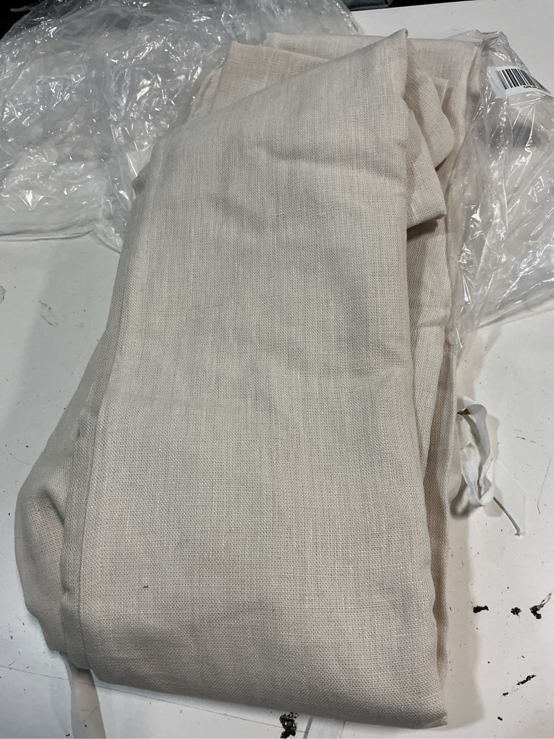 Condition photo showing Good Condition for quince heavyweight european linen room darkening curtain, 48x96 , sand single panel
