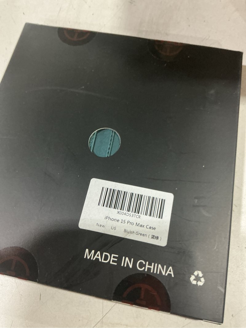 Condition photo showing New/Like New for Compatible with iPhone 15 Pro Max Wallet Case with Card Holder RFID Blocking for Women Men, Double Magnetic Clasp Kickstand Shockproof Phone Case Fit for iPhone 15 Pro Max, Bluish Green iPhone 15 Pro Max - 6.7" Bluish Green