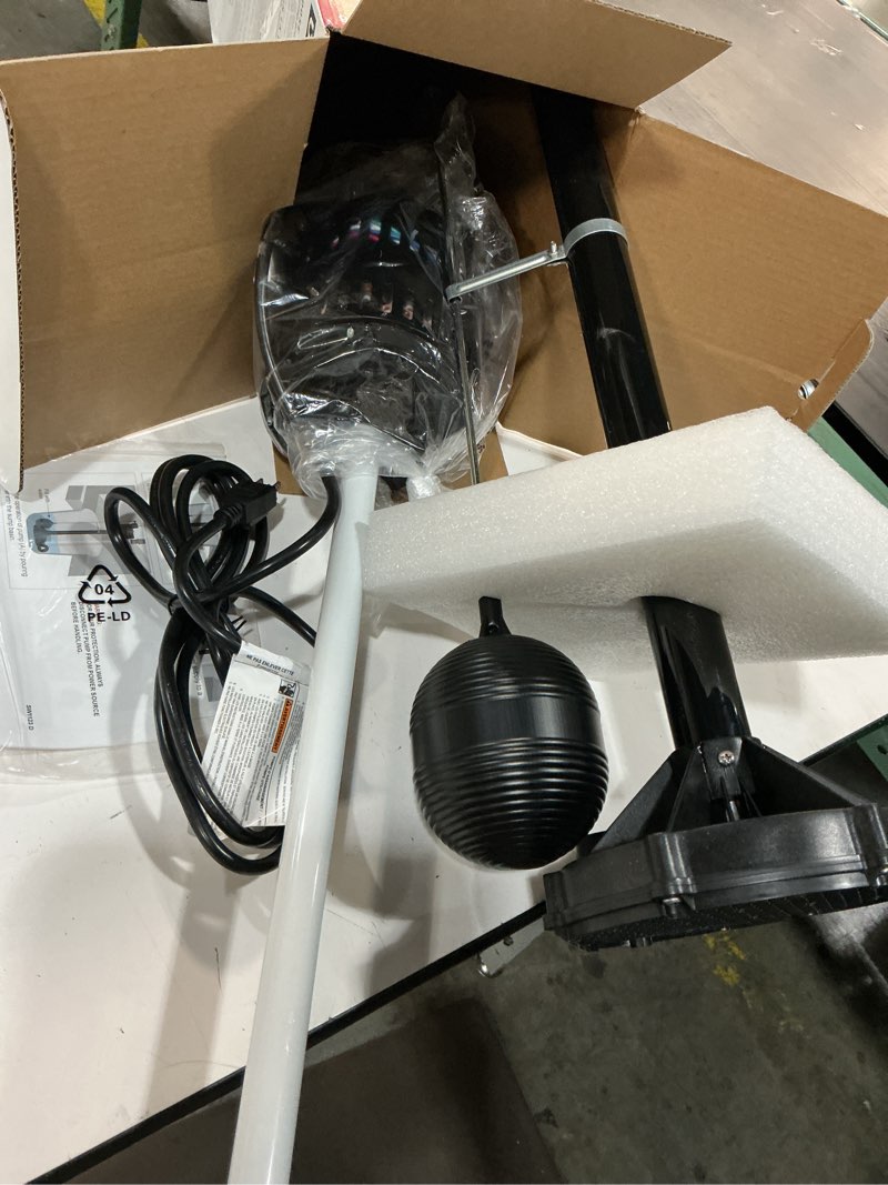 Condition photo showing As Is for utilitech 1/3-hp 58-gpm thermoplastic pedestal sump pump