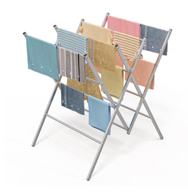 whitmor oversized metal drying rack, silver