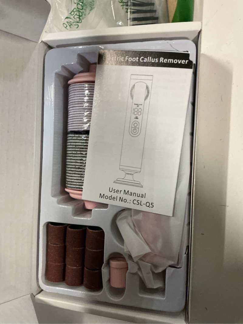 Condition photo showing New/Like New for Electric Foot Callus Remover Rechargeable, Professional Pedicure Tools for Feet with 40PCS Sandpaper Discs, Adjustable Speed Heel Scraper for Cracked Heels, Foot Care Scrubber File for Dry Dead Skin Rose Pink