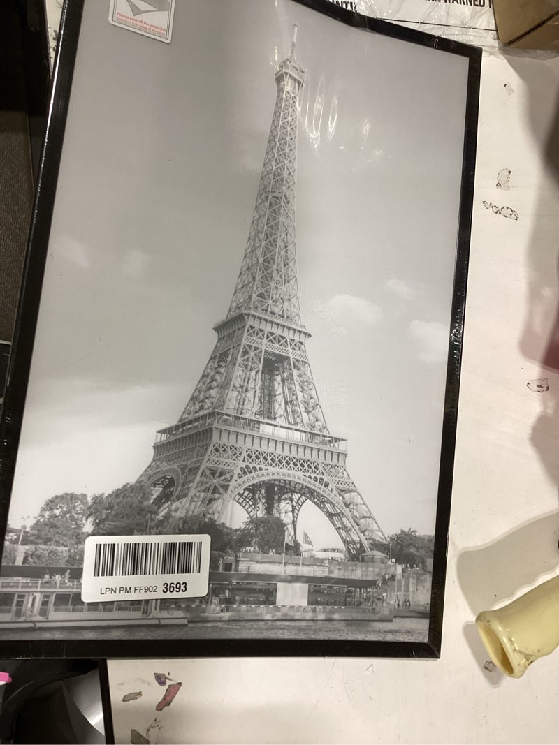 Condition photo showing New/Like New for upsimples 12x18 picture frame, display pictures 11x17 with mat or 12 x 18 without, wall hanging poster frames, black, 1 pack black 12x18