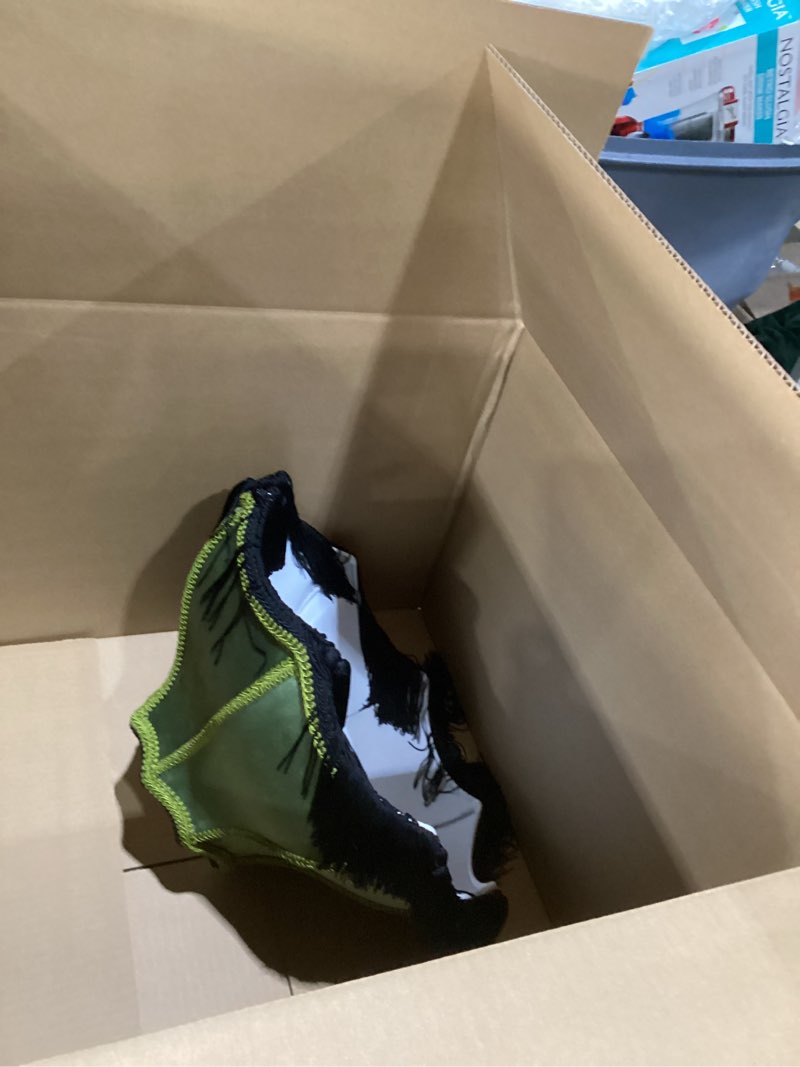 Condition photo showing Good Condition for Tristan Home Premium Classic Victorian Style Bell Shape Scallop Large Velvet Lamp Shade with Tassels and Fringe (Olive Green), 16inch Width, 12inch Height (Including Fringe), Large Olive Green - Large