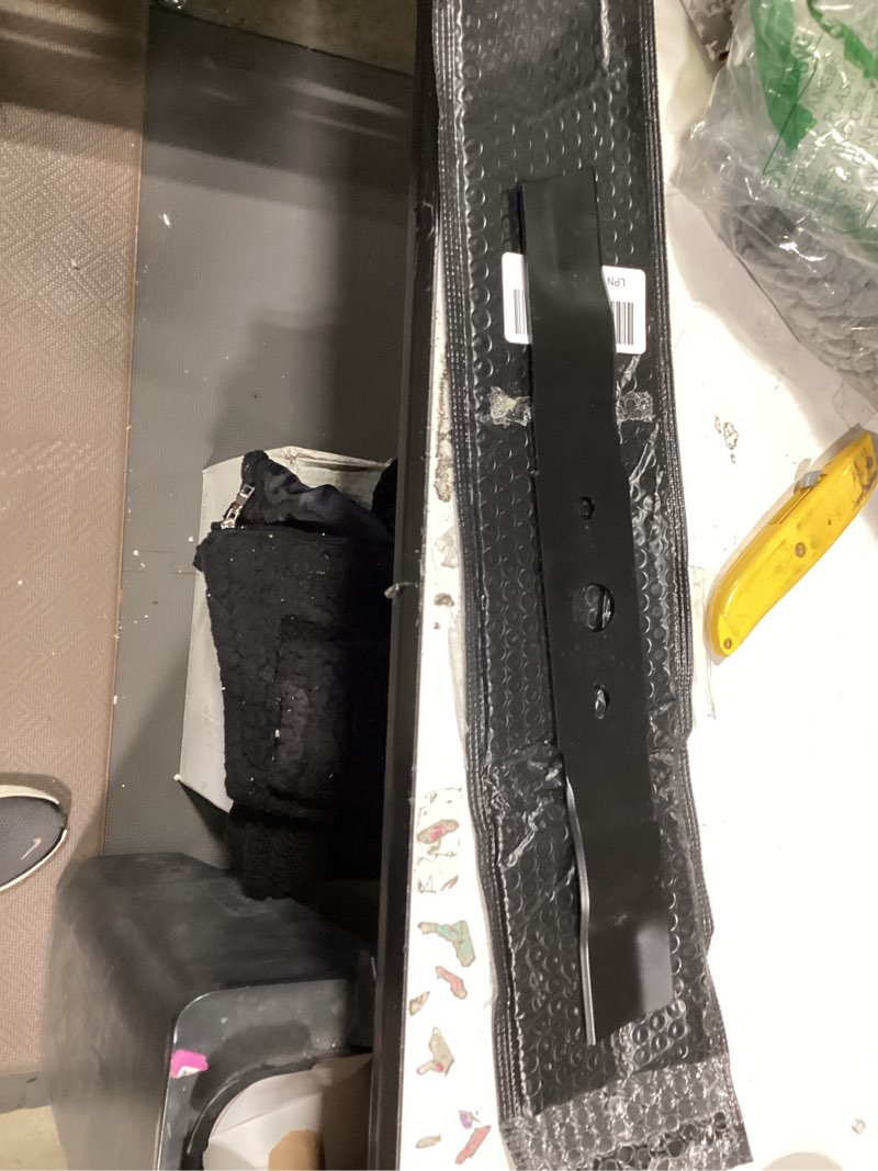 Condition photo showing As Is for keycci lawn mower blade replacement compatible with 16 inch corded mowers 25322 25242 25142 cutting deck, heavy duty blade replaces 29512 for 16" mowers-25322