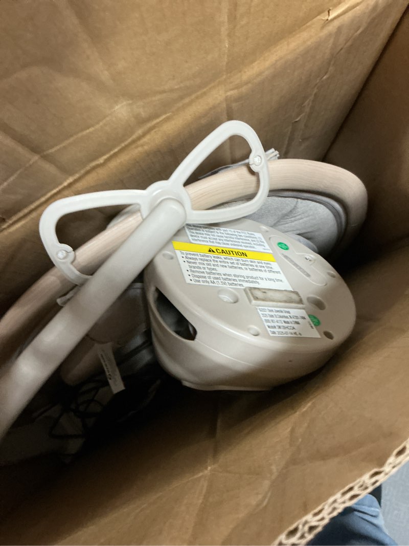 Condition photo showing As Is for maxi-cosi cassia baby swings for infants: smart portable baby swing with music, lightweight & foldable baby swing, 360 rotation infant swing, classic oat