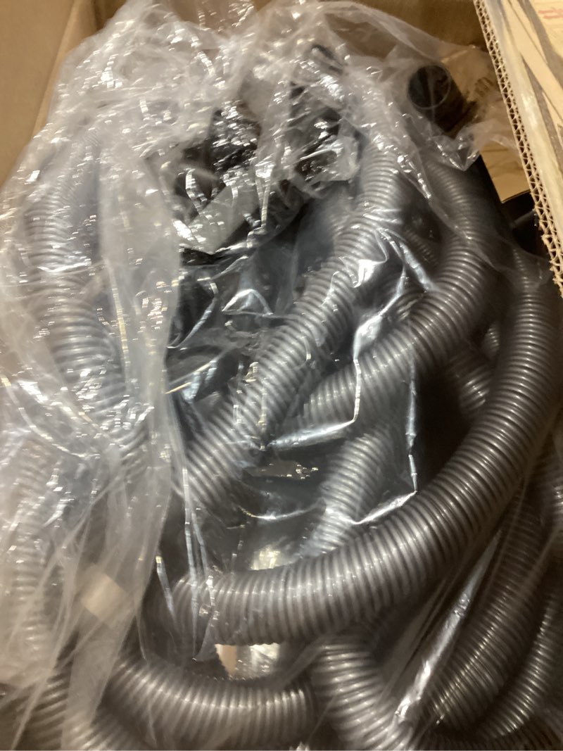 Condition photo showing As Is for ovo central vacuum standard kit, with 30/35/40/50ft low-voltage hose, on/off control at the handle, 12’’ combo brush and accessories, for hard surfaces and carpets, b 30', black, (kit-lv30s) 30ft black