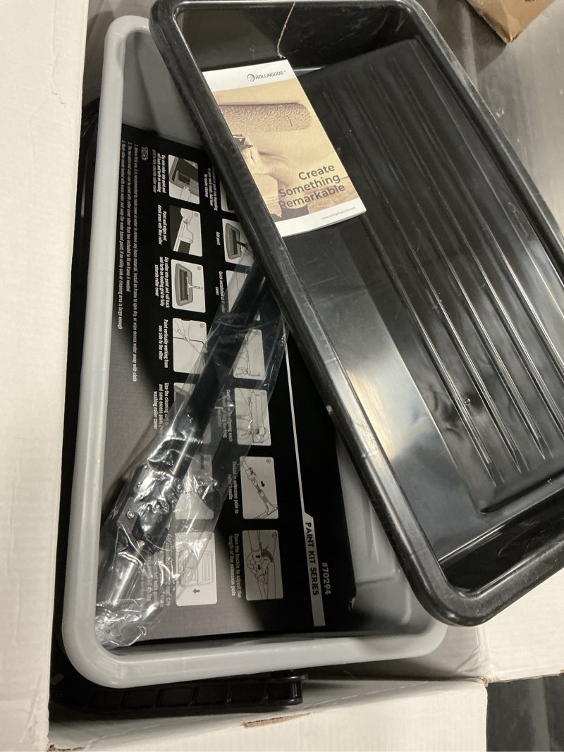 Condition photo showing Good Condition for ROLLINGDOG 18 Inch Paint Roller Kit - 18 Inch Paint Roller with Extensiopn Pole 2 to 3.2 Ft,Paint Bucket with Liners,18 inch Microfiber Roller Sleeves(Pack of 2),4 Inch Roller Covers 18 Inch Paint Bucket Set