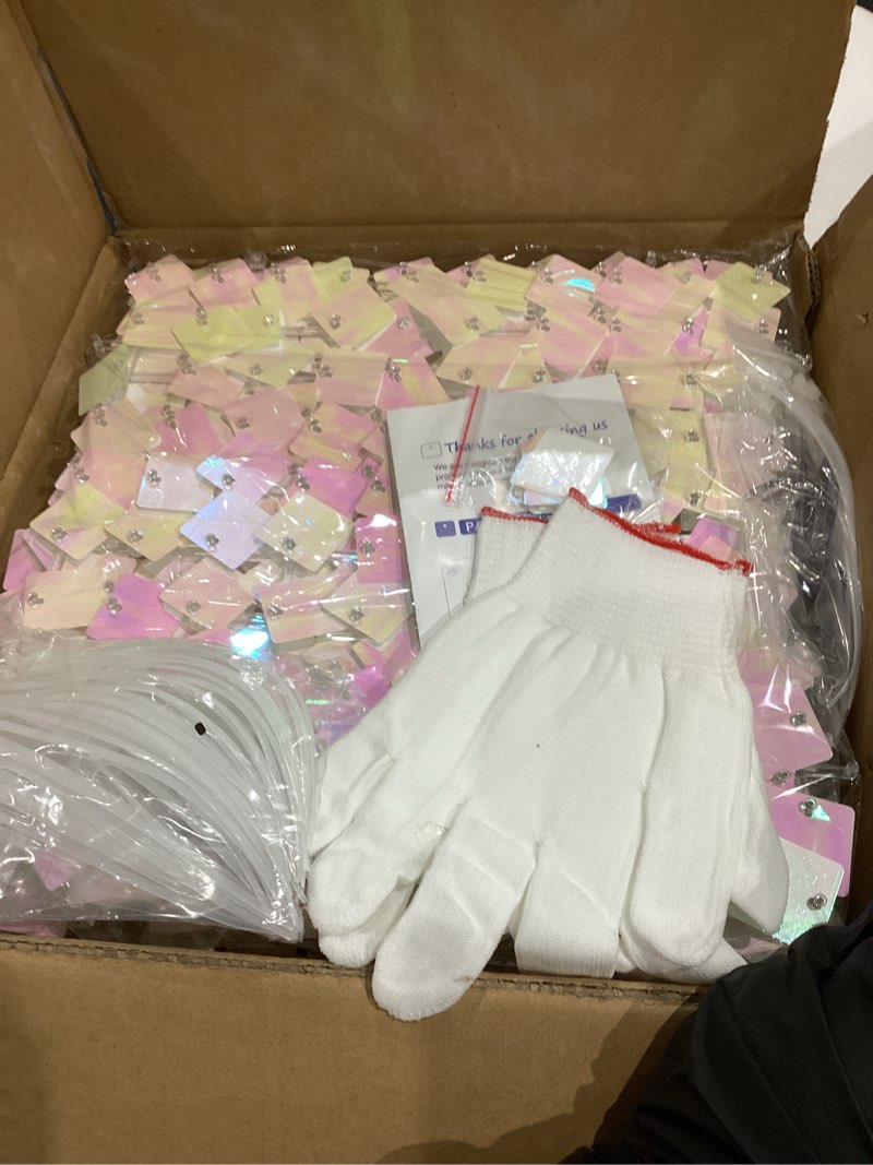 Condition photo showing Good Condition for 24 Pcs Pink Iridescent Shimmer Wall Backdrop Panels for Party Decoration - 6 x 4 FT Square Sequin Backdrop for Graduation Girls Women Birthday Home Decor