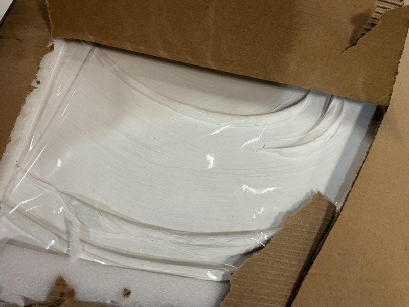 Condition photo showing Good Condition for xianshou white artwork for walls contemporary abstract art hand painted 29"x58" line art wall decor large wall art for living room bedroom hotel 58"l x 29"w white