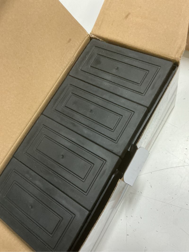 Condition photo showing Good Condition for furniture risers 4 inch, heavy duty furniture elevator in heights of 1.5, 3 or 4 inch?rectangle raising blocks for bed, couch, desk, sofa, tables,support up to 1,300 lbs (4 pack-black) 4 inch-black(rectangle)