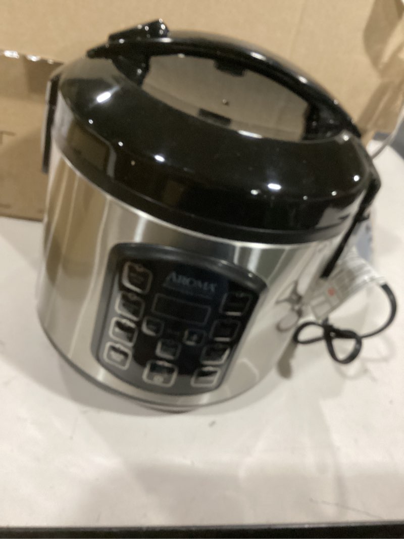 Condition photo showing Good Condition for AROMA Professional Digital Rice Cooker, Multicooker, 4-Cup (Uncooked) / 8-Cup (Cooked), Steamer, Slow Cooker, Oatmeal Cooker, STS, Auto Keep Warm, 2 Qt, Stainless Steel Exterior, ARC-954SBD 4-Cup Uncooked rice