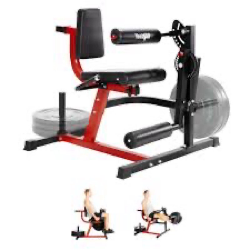 Yes4All Leg Extension and Curl Machine, Adjustable Leg Machine with Plate Loaded, Leg Extension and 