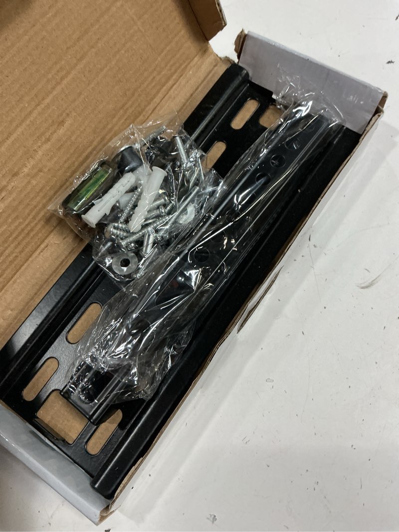 Condition photo showing New/Like New for fixed tv wall mount for 14-43 inches flat screen tvs, low profile tv mount bracket hold up 55lbs, wall mount bracket flush mount space saving, max vesa 200x200mm black chrome