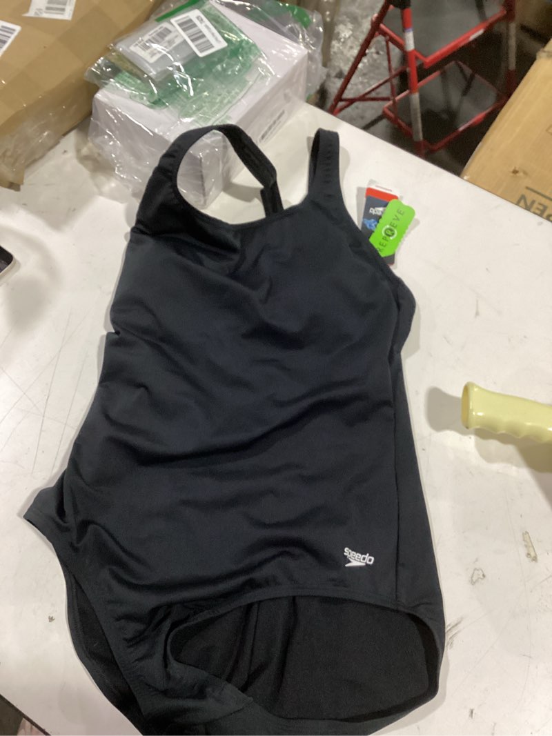 Condition photo showing Good Condition for speedo womens swimsuit one piece prolt super pro solid adult 28 speedo black