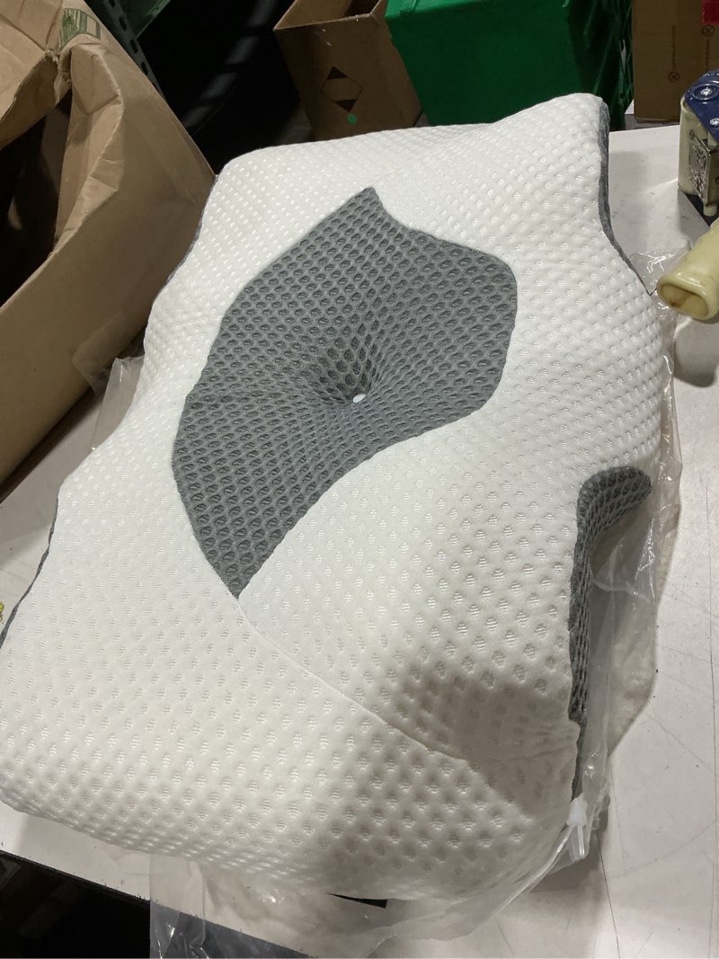 Condition photo showing As Is for famedio adjustable cervical bed pillow for neck pain relief color gray