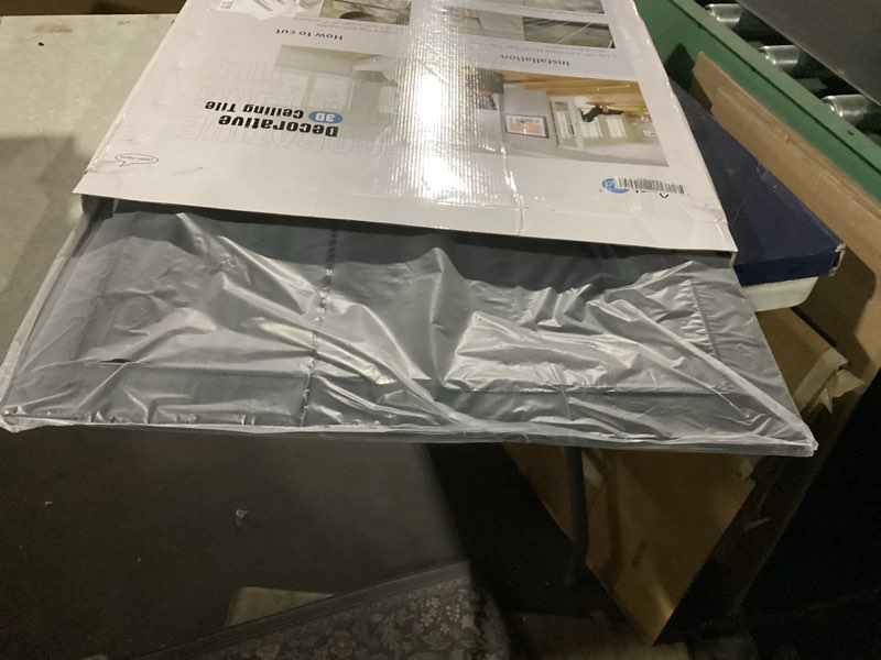 Condition photo showing Good Condition for Art3d 12-Pack Square Black Drop Ceiling Tile 2ft x 2ft, PVC Ceiling Panel 24 x 24in. 24*24 Black 12