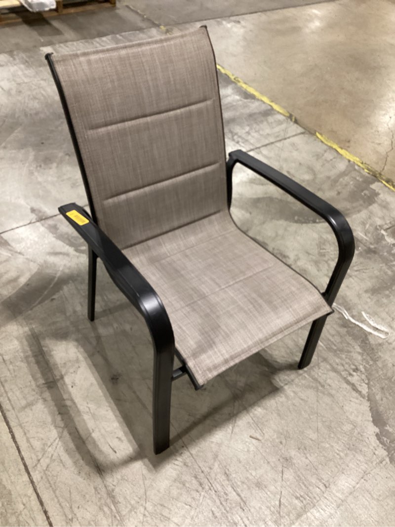 Condition photo showing As Is for style selections pelham bay stackable black metal frame stationary dining chair