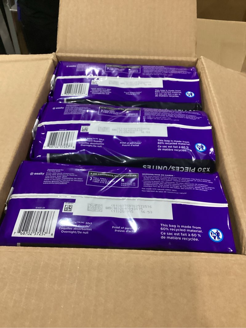 Condition photo showing Good Condition for tena incontinence guards, overnight absorbency & advanced odor protection, incontinence guards for men, 90 ct 90 count