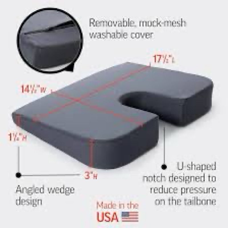 optp coccyx pillow - chair pillow and tailbone pain relief cushion for coccyx support and low back pain relief; office chair seat cushion, for cars, stadium seats and more. made in the usa