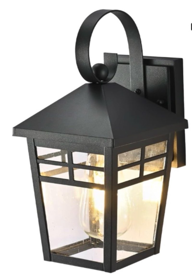 Outdoor Wall Lantern with Seeded Glass, Industrial Light Fixtures Wall Mount with E26 Socket, Anti-Rust Exterior Wall Light for Front Porch Garage Garden Courtyard