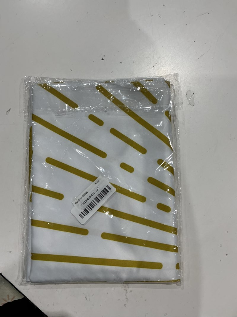Condition photo showing Good Condition for aoyego gold sunlight round tablecloth 60 inch sunrise sunset simple lines table cloth polyester tablecloths for home decor, parties, picnic 60" (round) gold sunlight