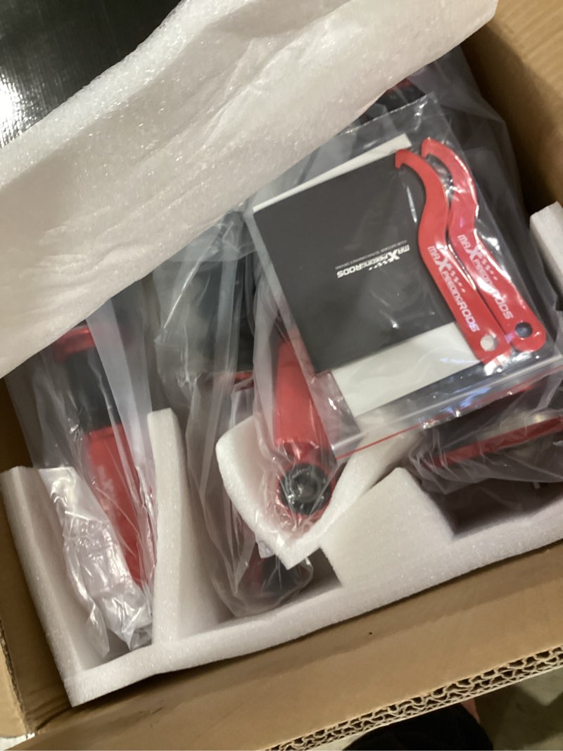 Condition photo showing Good Condition for maXpeedingrods Coilovers for Subaru WRX 2015-2021, for WRX STI 2015-2021, Height Adjustable Full Coilover, Suspension Kit, Preset Damping Shock Absorber Struts, Lowering Kit Red Impreza WRX 2015-2021